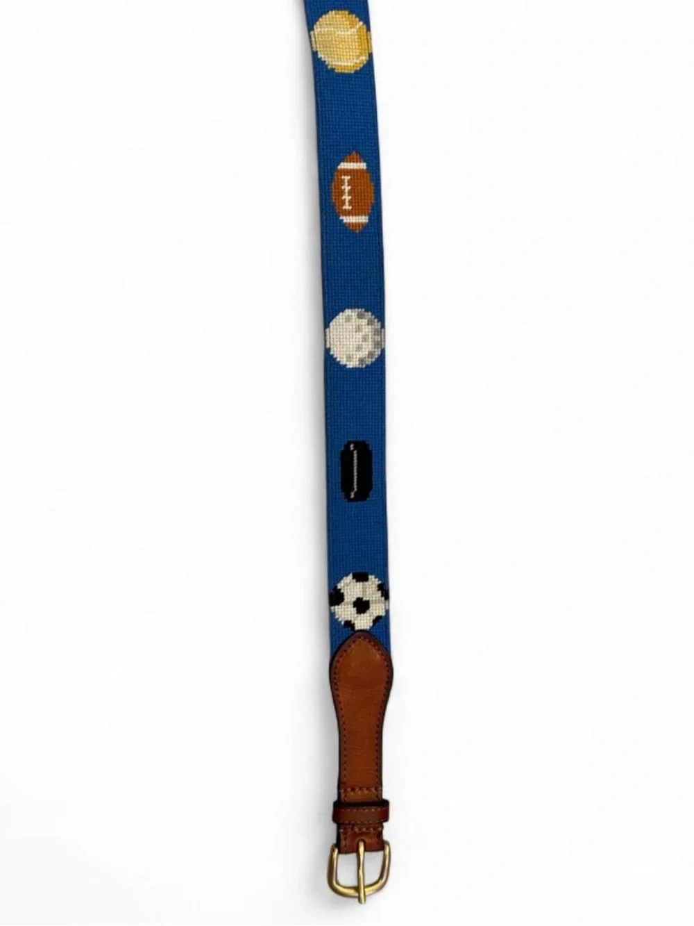 Smathers & Branson embroidered sports leather belt